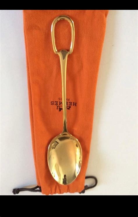 gold plated hermes spoons|hermes cutlery online.